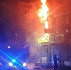 Blaze Erupts Above Salford Takeaway