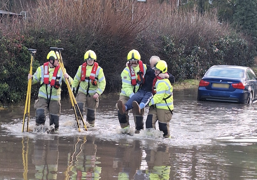 Elderly Driver Rescued from Flooded Car by Essex Firefighters