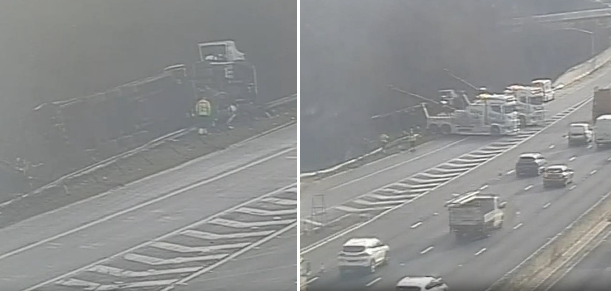 Lemonade-Laden Lorry Overturns on M1, Causes Chaos
