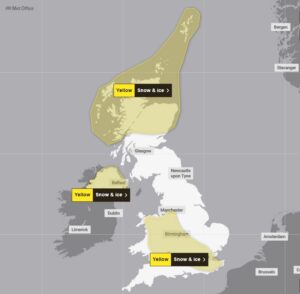 Rare Amber Alert and Snow Warnings as Arctic Blast Slams UK