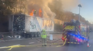 Vehicle Fire Sparks Chaos on M25 Near Godstone
