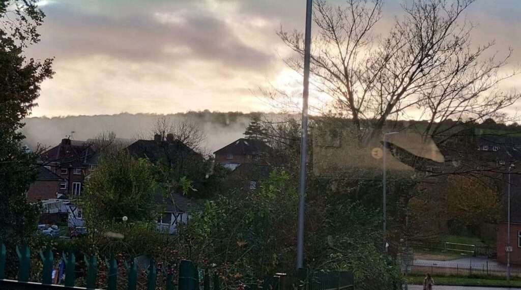 Firefighters Tackle  Roof Blaze In Brighton