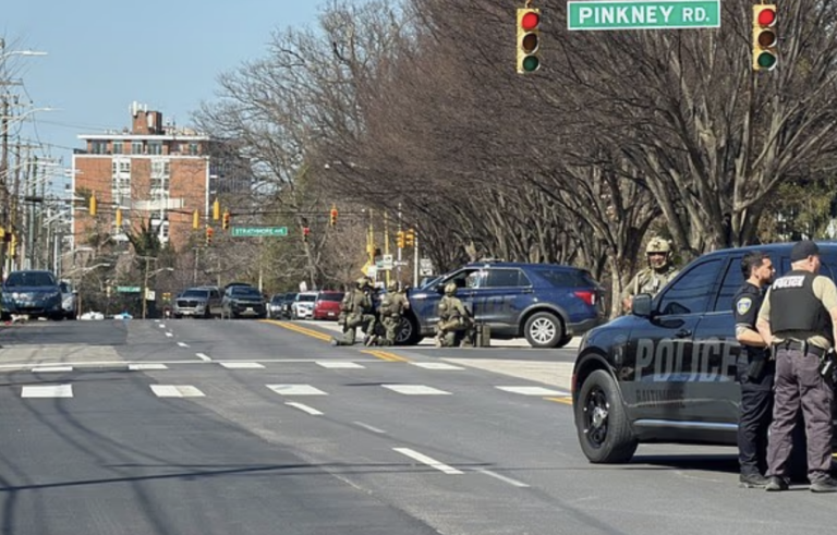 Woman Leaps Through Window as Gunman Is Shot Dead in Baltimore Synagogue Standoff image