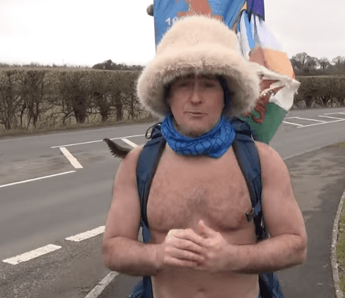 A Fundraising Legend And Liverpudlian Mick Cullen, Also Known As Speedo Mick, Is Walking Through Hampshire As Part Of His Latest Stint As Part Of His Fundraising 1000-mile Stomp From John O-groats To Lands End
