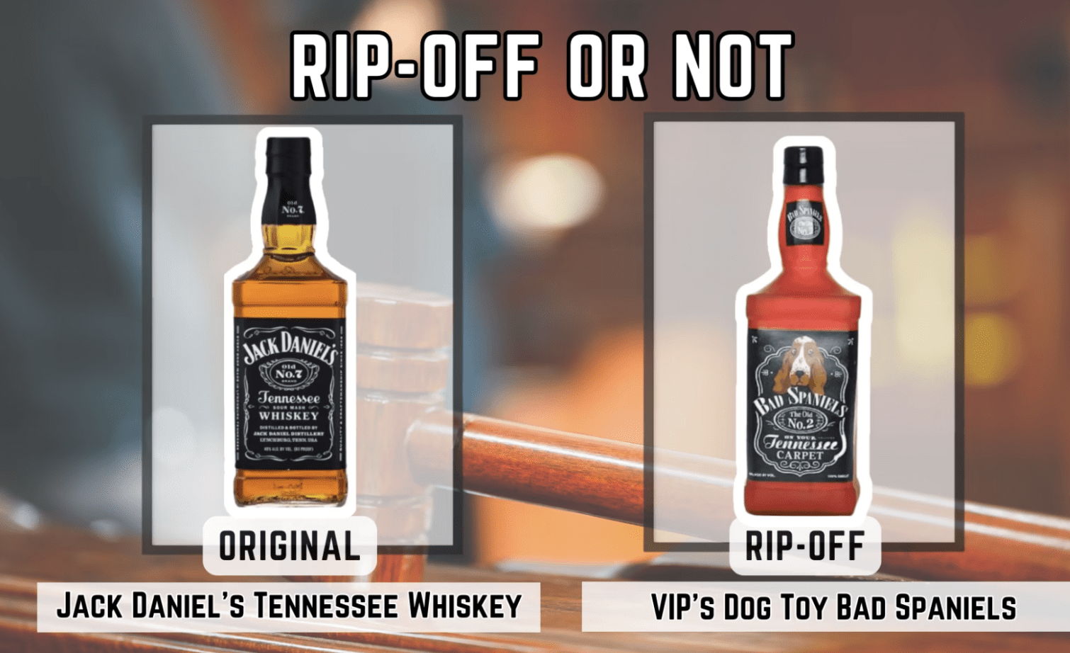 Renowned Tennessee Whiskey Firm Jack Daniel's Is Attempting To prohibit the Production And Distribution Of A Chewy Dog Toy Called Bad Spaniels, Which Is Decorated In The Style Of One Of Its Bottles