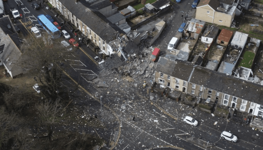 A Major Incident Has Been Declared Following The Collapse Of A House Due To A Suspected Gas Explosion