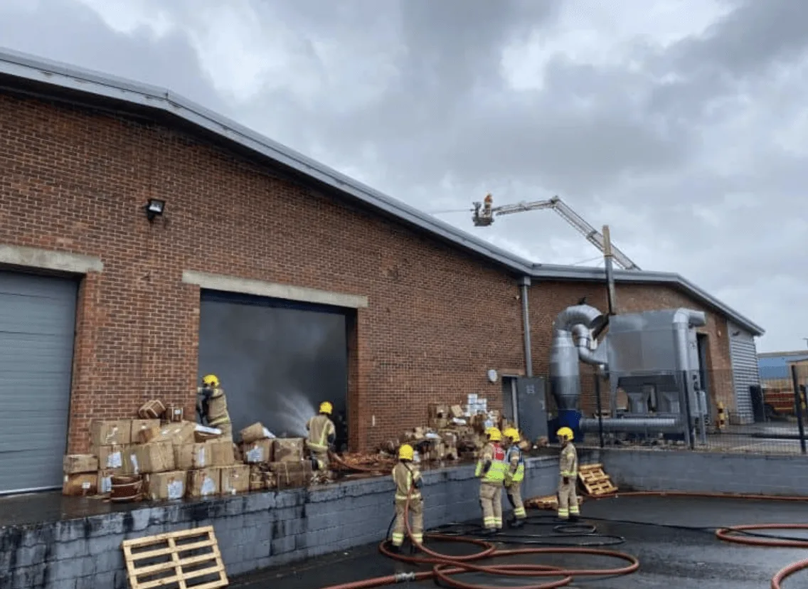 Massive Andover Warehouse Blaze Destroys Furniture and Paint Shop – 100 Firefighters Battle Inferno