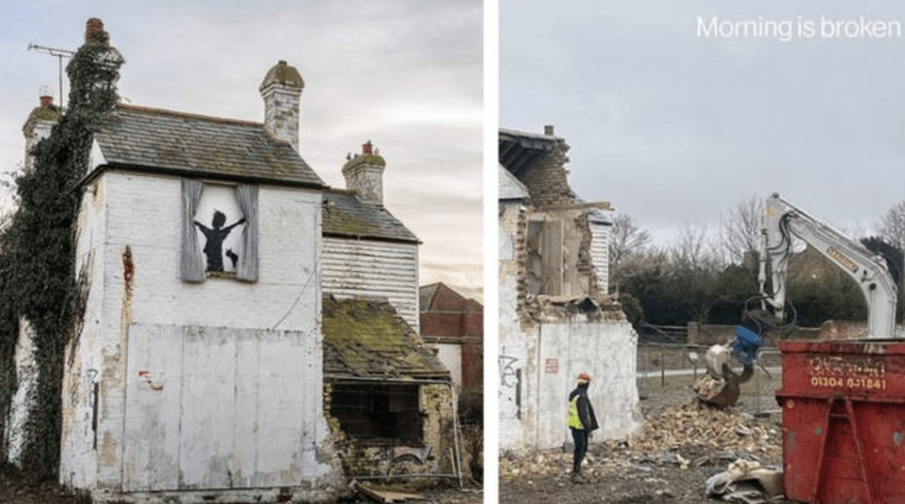 Builders In Kent Who Were Photographed Destroying Banksy's Latest Creation Claimed They "had No Idea It Was A Banksy" Until Images Of The Destruction Surfaced Online