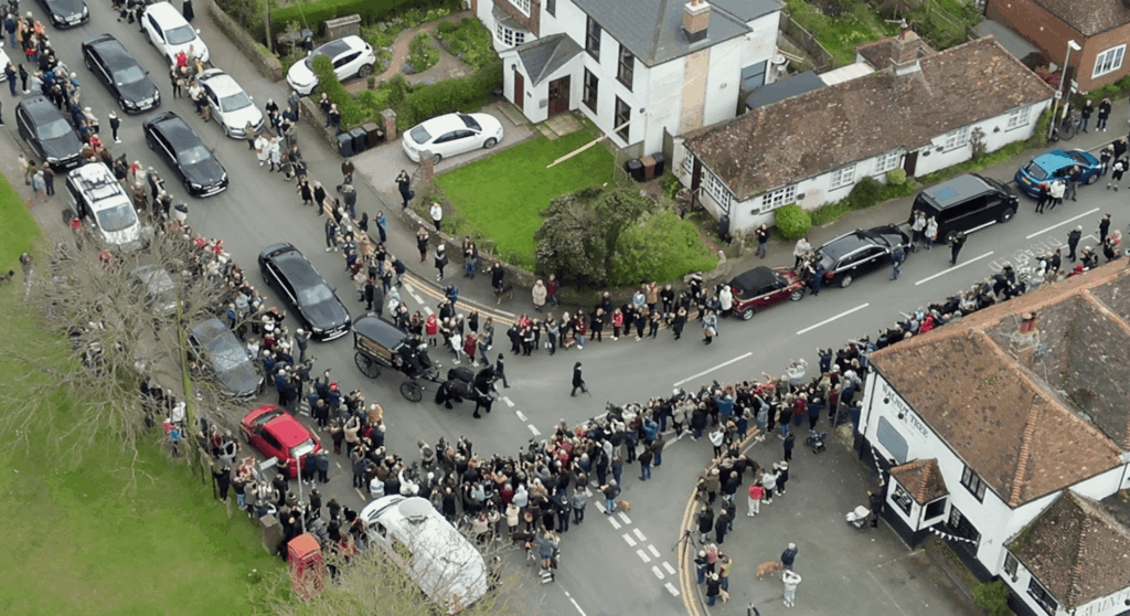Hundreds Of Mourners Gathered To Say Their Goodbyes To  Paul O'gradymany With Their Dogs