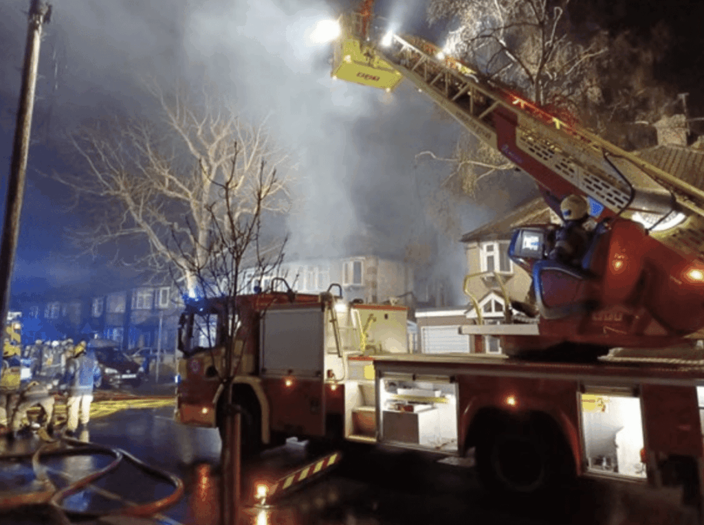 In The Early Hours Of This Morning, Ten Fire Engines And Approximately 70 Firefighters Responded To A House Fire On Fleetwood Road In Dollis Hill
