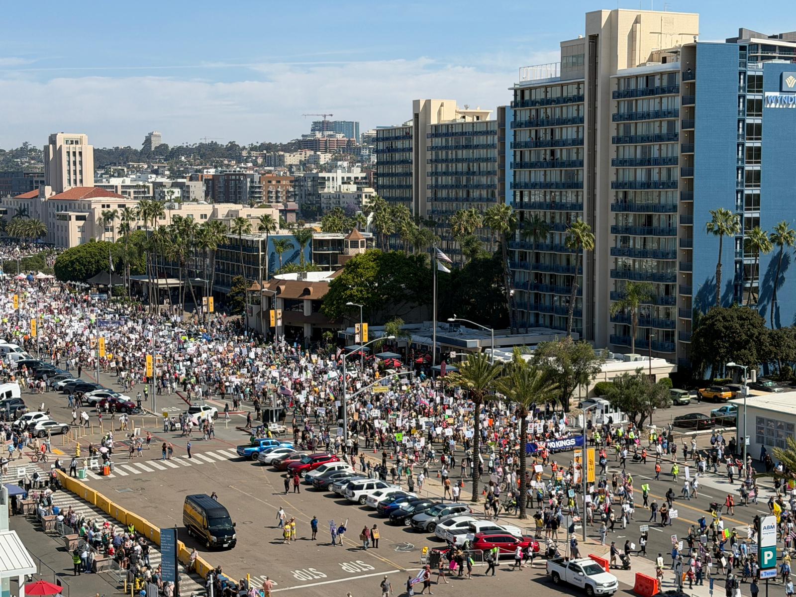 Massive “No Kings” Protests Hit San Diego as Roads Close and Cruise Operations Disrupted