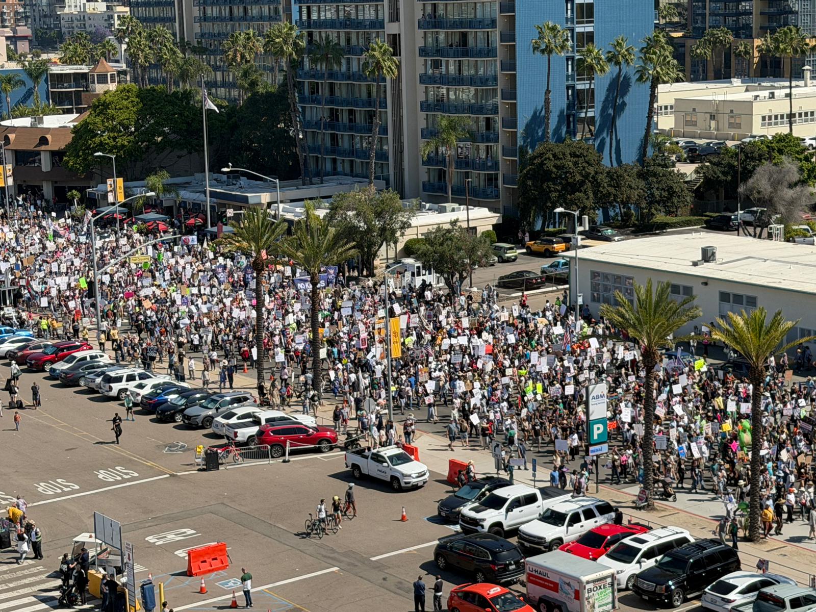 Massive “No Kings” Protests Hit San Diego as Roads Close and Cruise Operations Disrupted