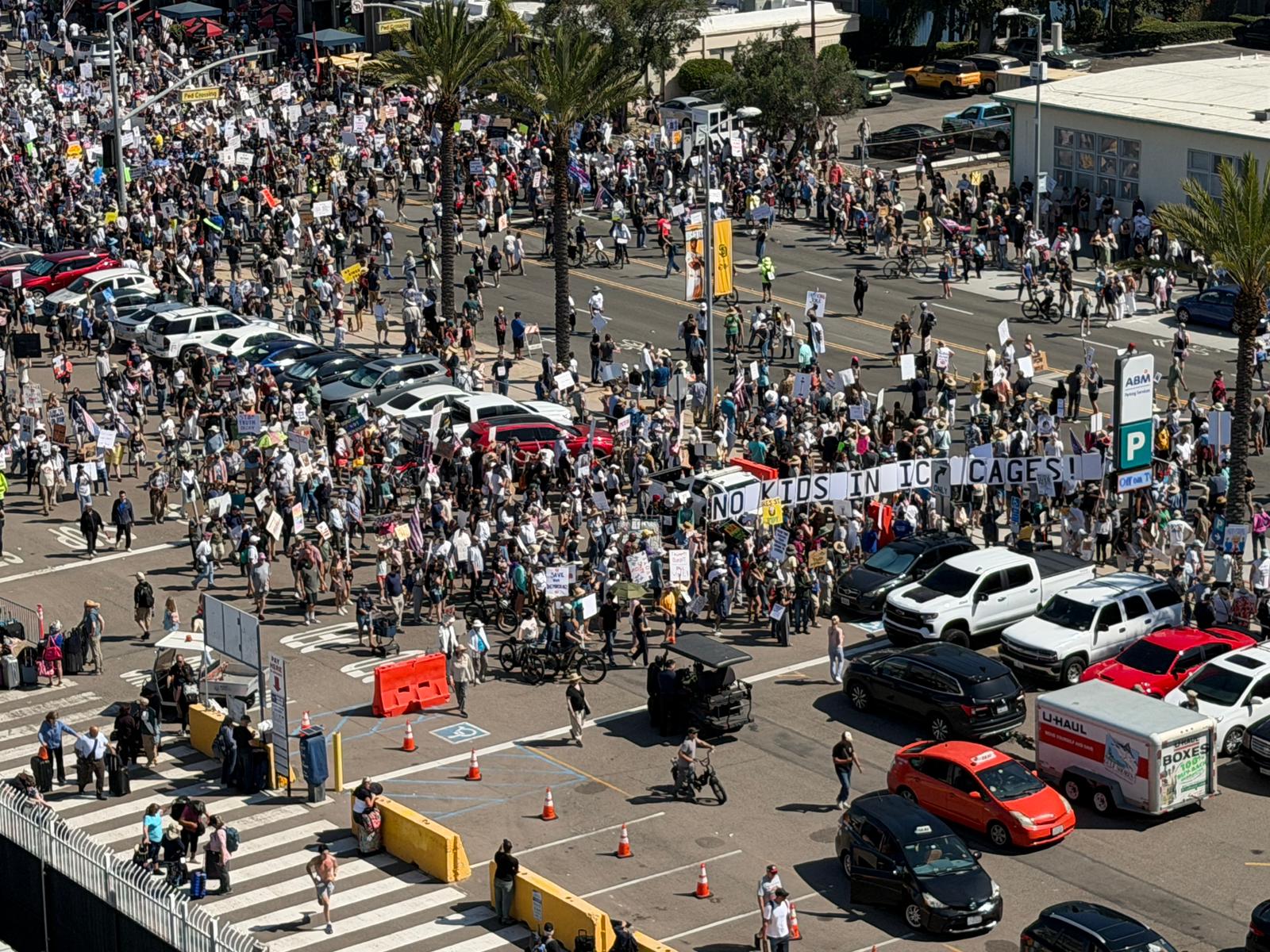 Massive “No Kings” Protests Hit San Diego as Roads Close and Cruise Operations Disrupted
