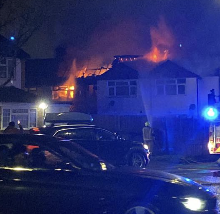 Blaze Hits Greenford Home: Firefighters Race to Tackle Flames