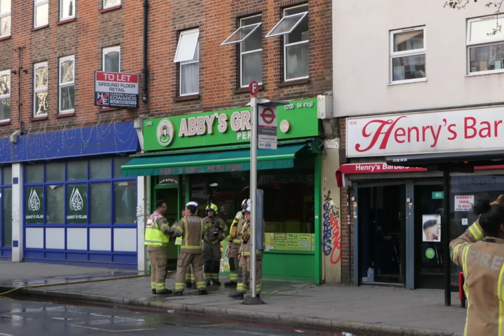 Ten Fire Engines Have Been Called To Tackle A Large Blaze At Abby's Grill  In Croydon