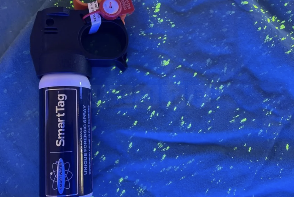 A man who breached a restraining order has been jailed in one of the first court cases where SmartWater liquid has been used as part of the evidential chain