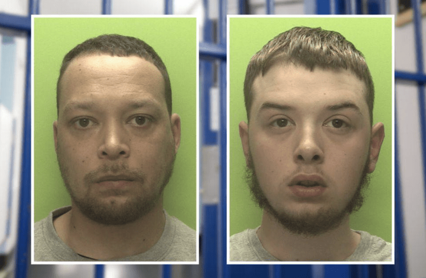 Two drug dealers have been jailed after police seized cocaine and heroin with a street value of more than £100,000 during a series of early-morning raids
