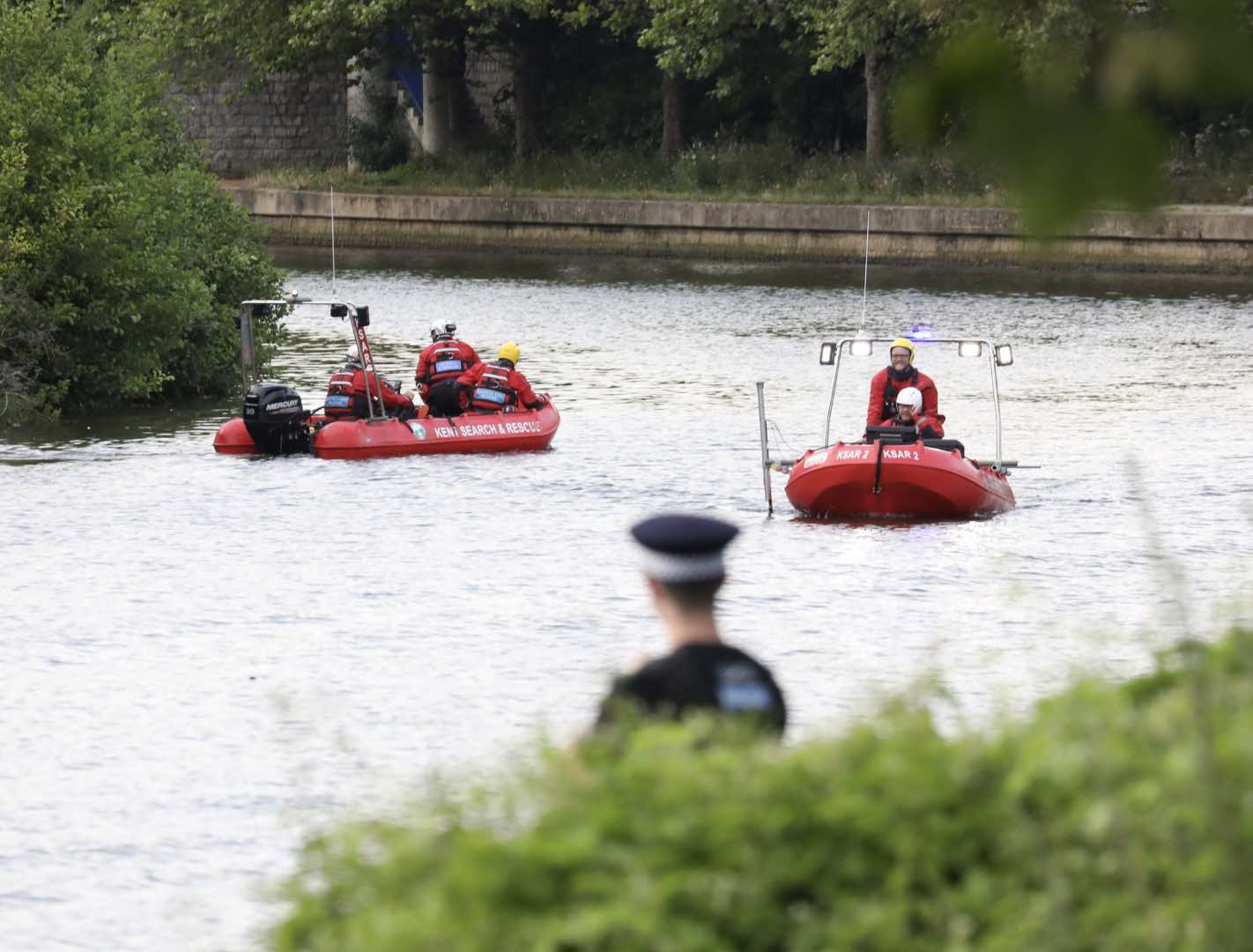 Kent Police Say Body Of Man Has Been Recovered From The River Medway  After He Entered The Water For A Dare