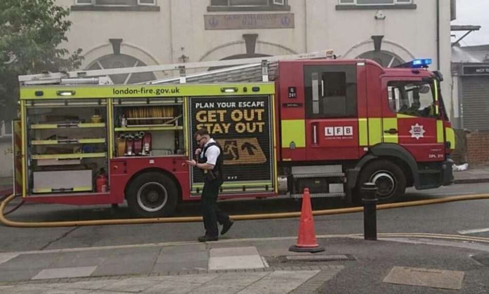 Fifteen fire Engines And Around 100 Firefighters were Called To A Fire At A Temple On Clifton Road In Southall