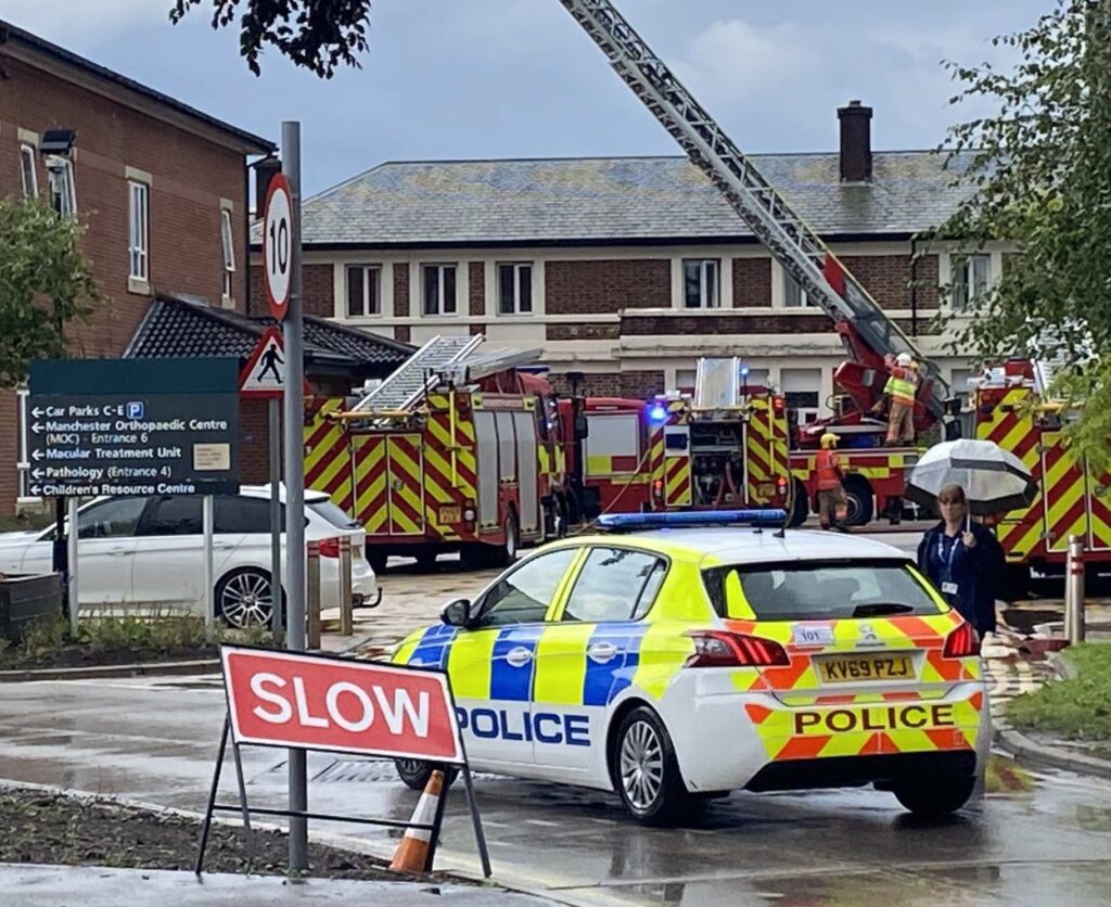A Total Of 66 Patients From Ward And Clinical Areas Were Safely Evacuated After Trafford General Hospital Was Struck By Lighting