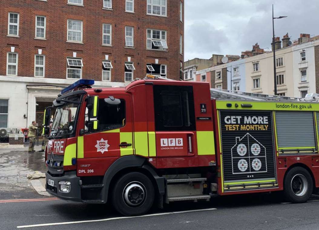 Four Fire Engines And Around 25 Firefighters Were Called To A Flat Fire On Cambridge Court In Marylebone