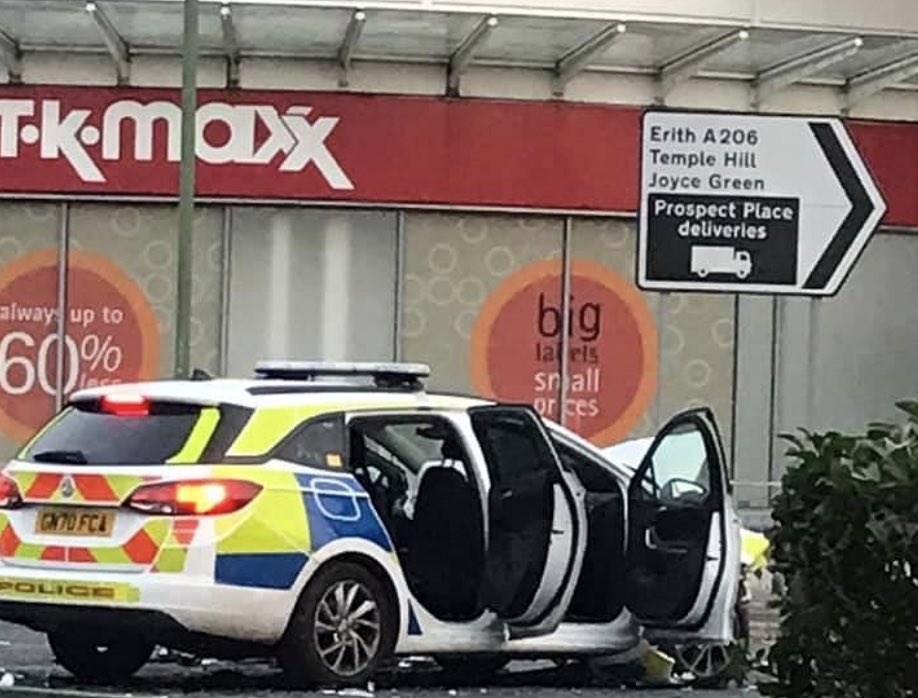 Five Police Officers Injured During Collision Involving A Taxi In Dartford
