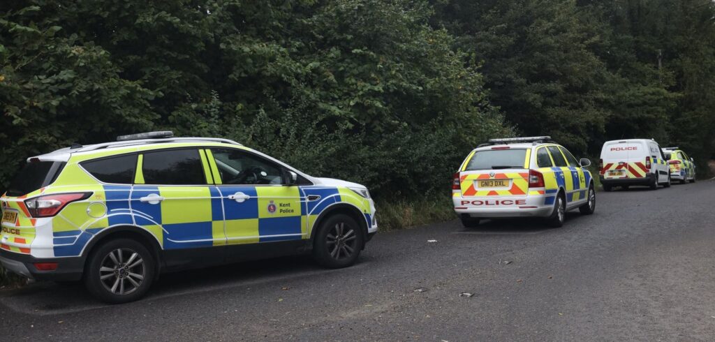 Police Officers Are Searching Woodland Near Tunbridge Wells In Relation To The Death Of Sabina Nessa