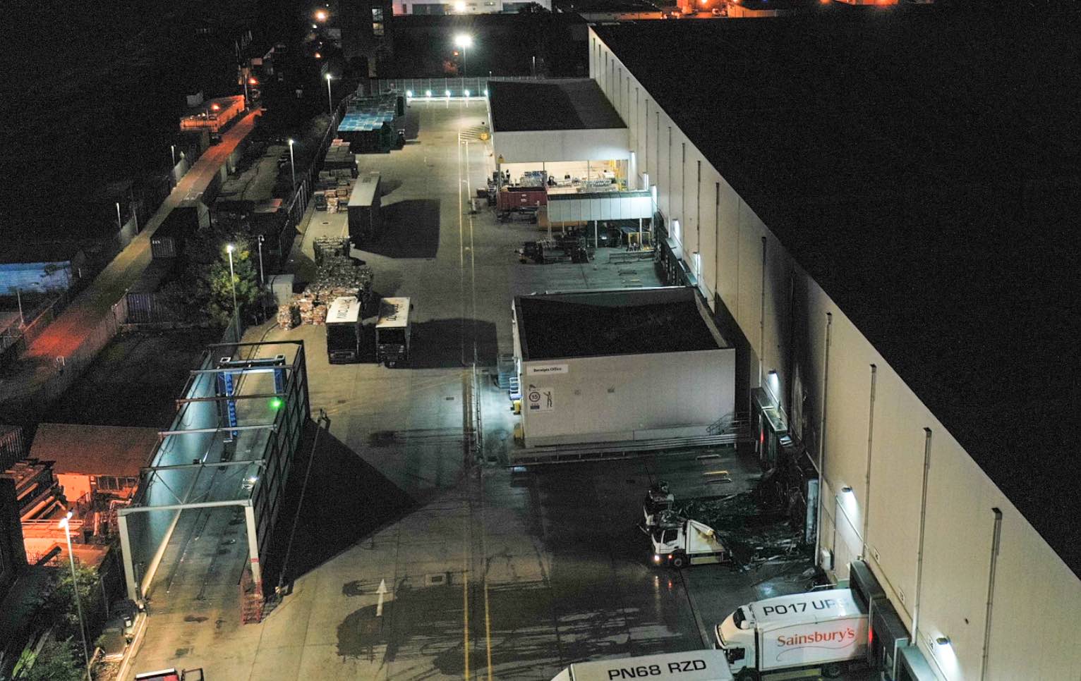 Six Fire Engines And Around 40 Firefighters Were Called To A Single Storey Warehouse Fire On Lombard Wall In Charlton