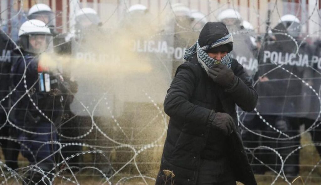 Security Forces In Poland On Tuesday Deployed Water Cannons And Used Tear Gas On Migrants Who Attempted To Cross The Polish-belarusian Border