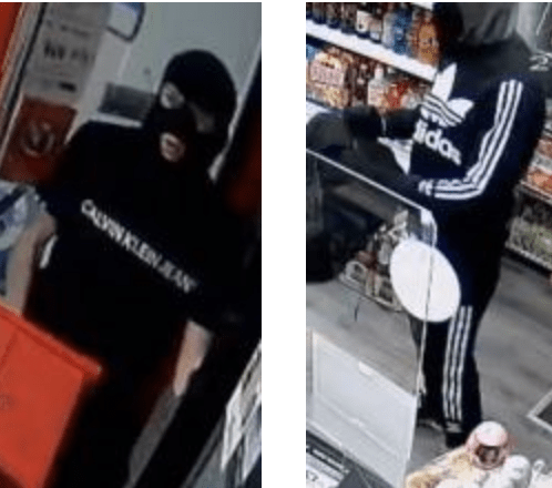 Detectives Investigating An Armed Robbery In Leeds, In Which A Member Of Staff Was Attacked With A Machete And Seriously Injured, Have Released Cctv Images Of The Suspects