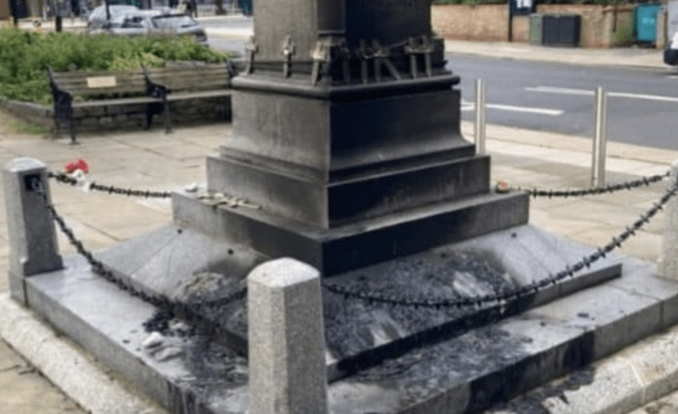 Lowlife Scum Have Carried Out An Arson Attack On The Bermondsey And Rotherhithe War Memorial