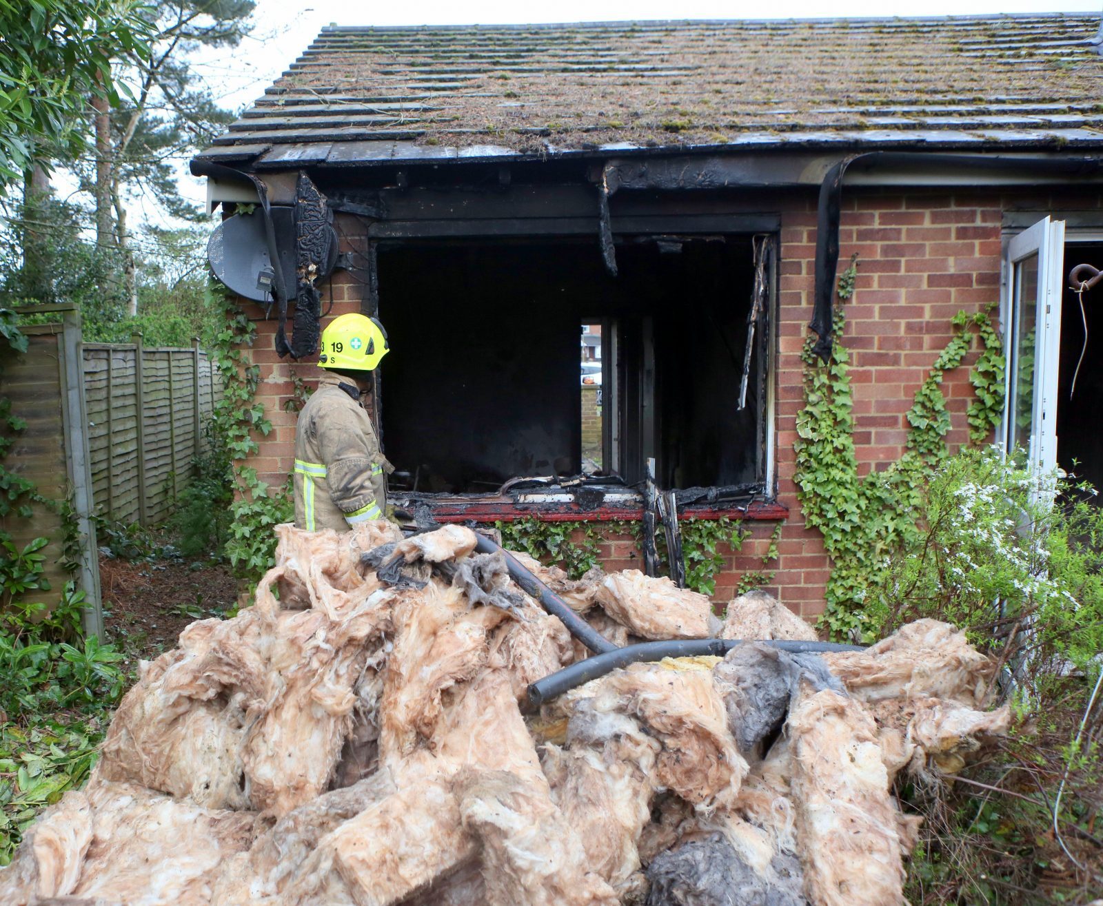 Devastating images show the destruction caused as Camberley bungalow destroyed by fire