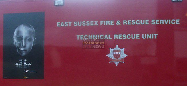 Fire Crews Rescue Woman After Car Ploughs into Building in St Leonard.