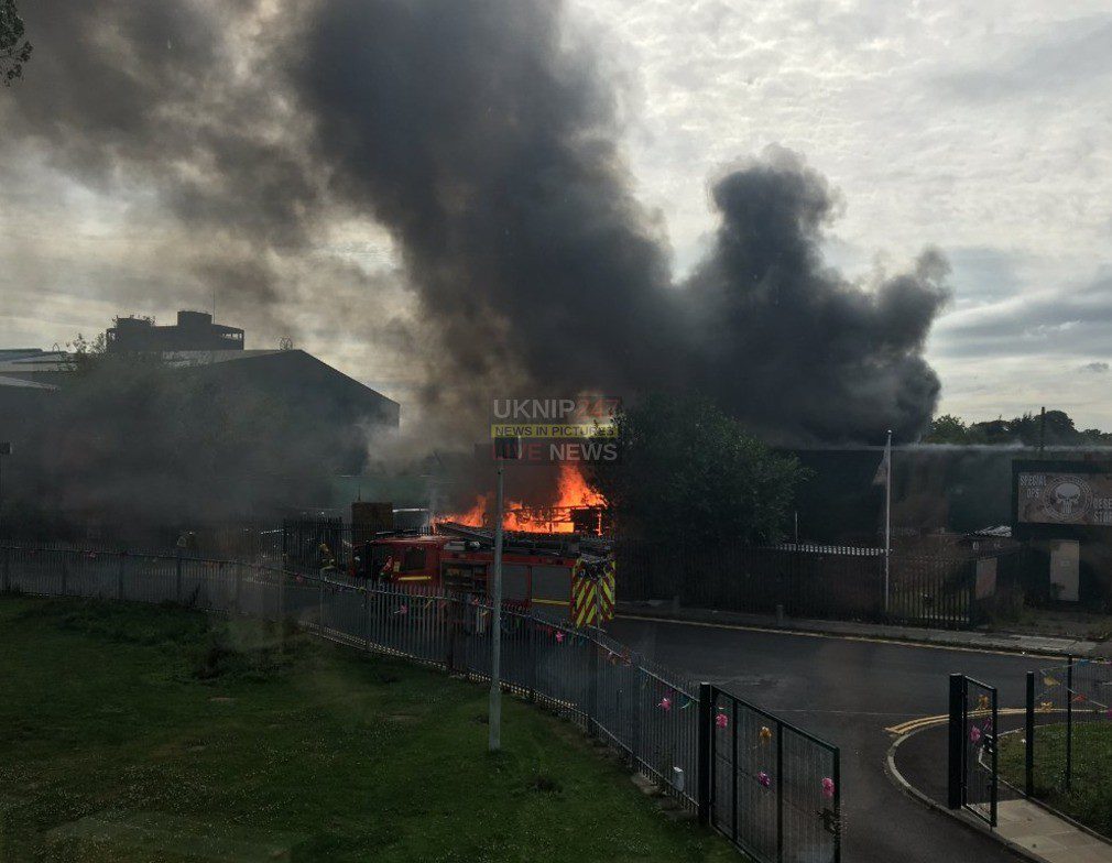 Breaking: Major fire at the “Desert Storm” paintball centre in St Helens near Liverpool
