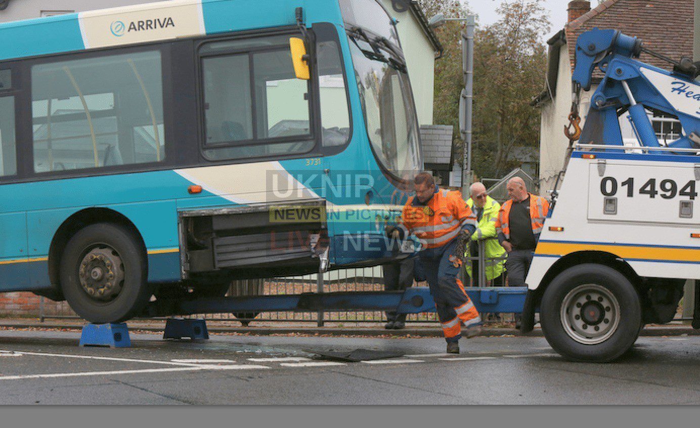Woman Rushed to Hospital  following Collision with a Bus in Bagshot