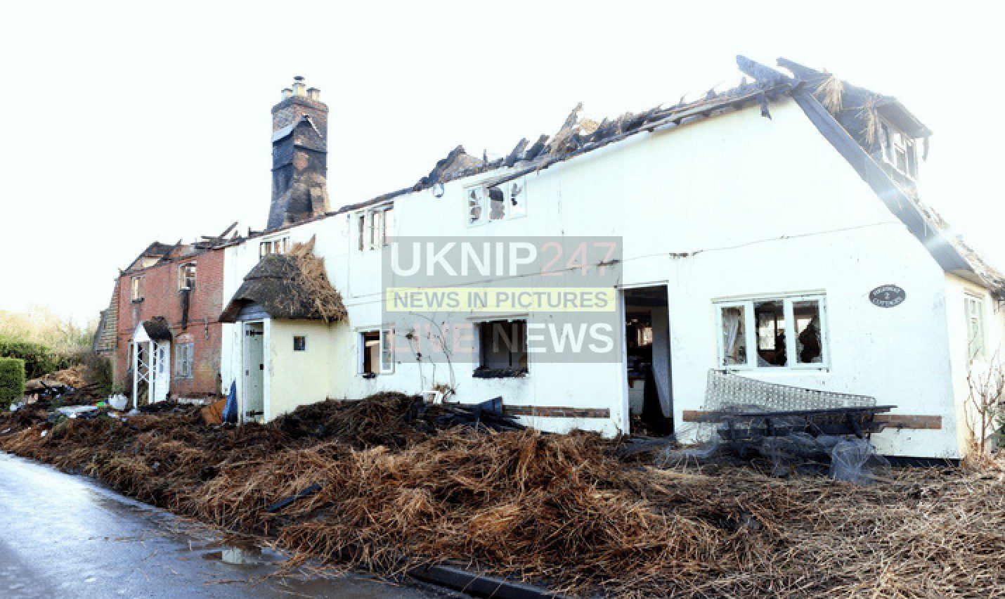 The Morning after the Night before after Fire Rips Through Two Million Pound Cottages in Froyle