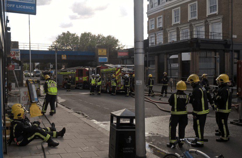 Fire Crews Tackle Blaze  at Clapham  takeaway