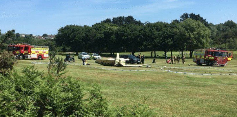 Pilot Escapes Serious Injury Following Plane Crash on the 8th Hole on Isle of Wight Golf Course