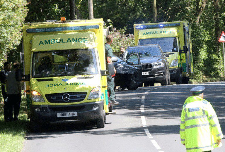 Road Closed Following  Three Vehicle Crash Near Yarmouth