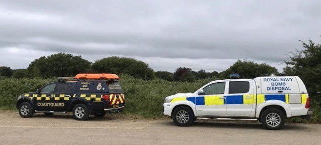 Royal Navy Bomb Disposal team called to remove World War Two Bomb in Warash