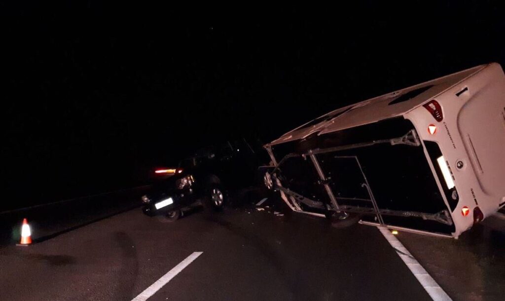 Overturned Motorhome closes two lanes of M3 following collision near Winchester