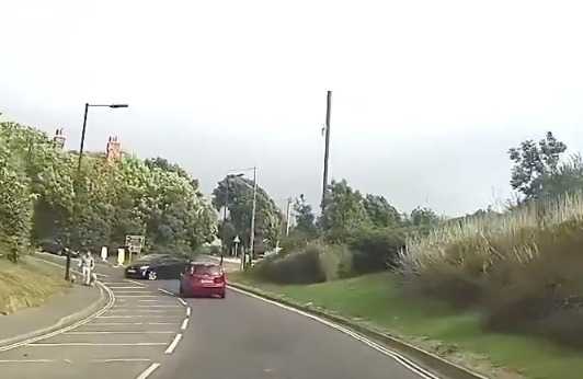 Near Miss Head On At Stapler's Roundabout  Caught On Camera