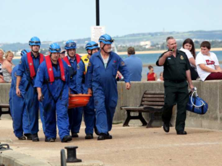 Two Boys and  a Carer from local Home Rescued from  Mud in Ryde