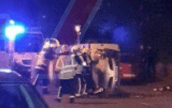 UPDATED:Emergency services called to persons trapped in overturned car  in Portsmouth