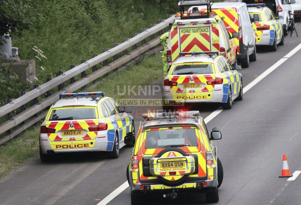 Multi vehicle collision on the M3 Motorway  near Winchester