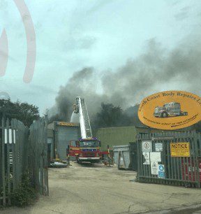 Arson probe launched after blaze rips through Titchfield car dealership