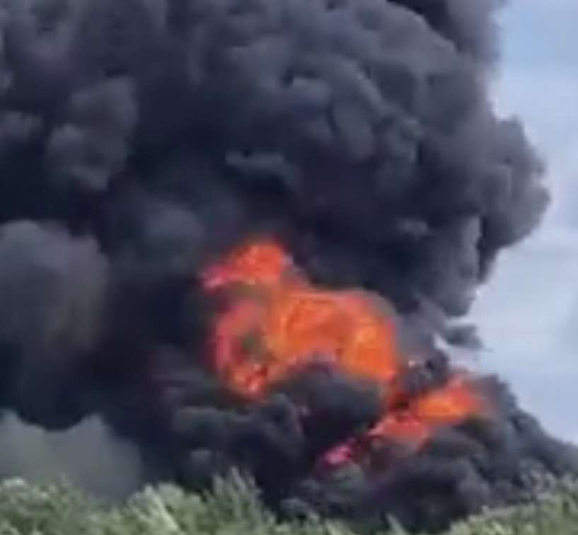 Two Fire Engines And A Bulk Water Carrier Remain At The Scene Of A Vehicle Fire On The A21 Near Lamberhurst