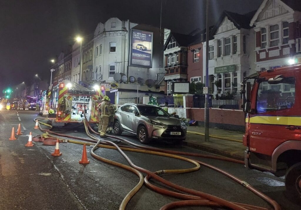 Eight Fire Engines And Around Firefighters Were Called To A Fire At A Range Of Car Workshops On West Hendon Broadway In Colindale.