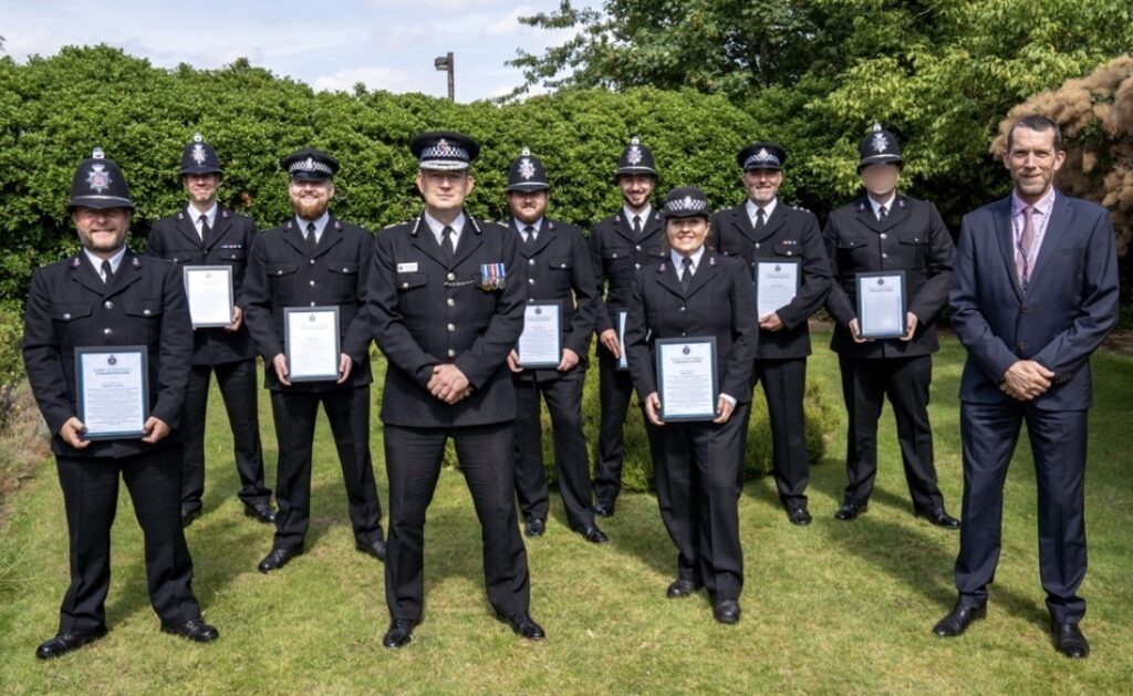 Officers Who Were Doused In Petrol While Making An Arrest Have Been Awarded Commendations For Their Bravery And Dedication To Duty By Chief Constable Ben-julian Harrington