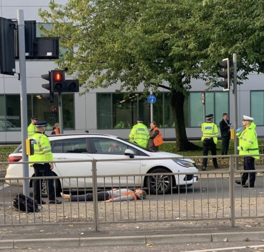 Fourteen People Have Been Arrested After Traffic On The A206 At Crossways Boulevard, Greenhithe, Was Obstructed In Both Directions